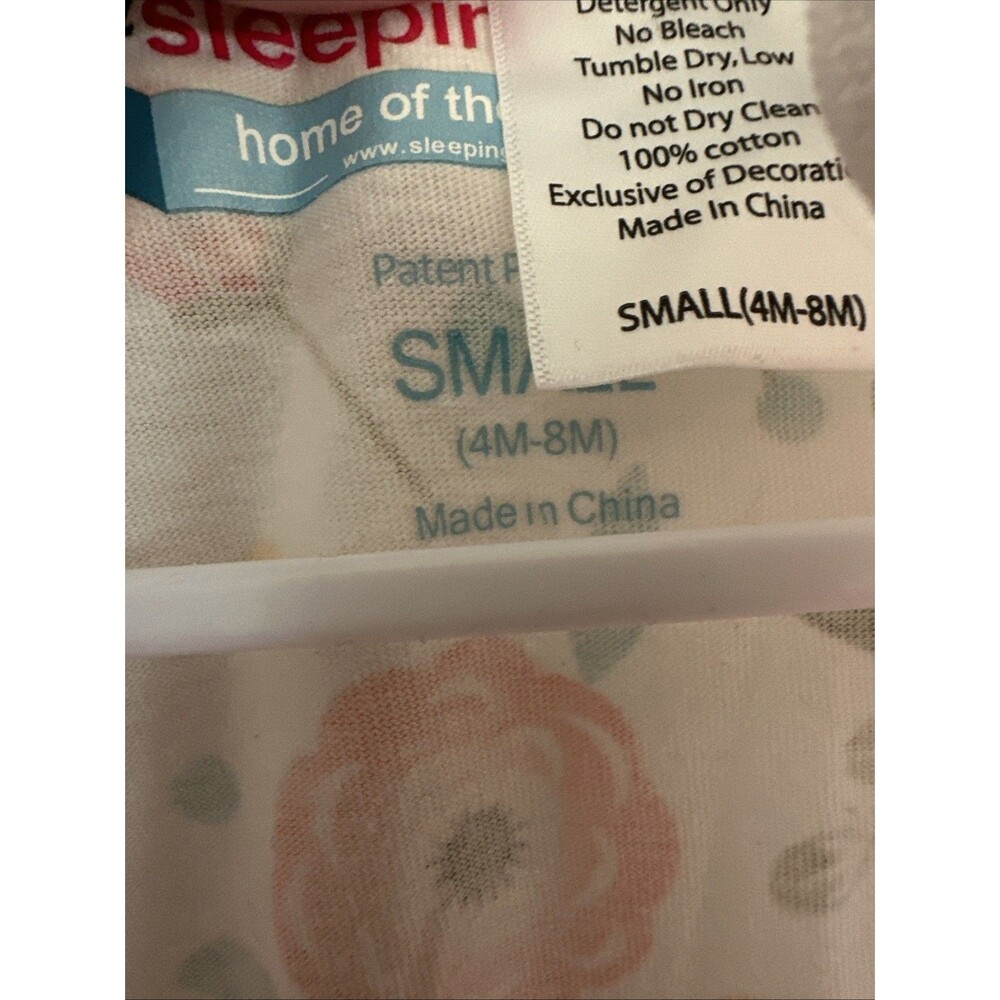Zipadee Zip Sleep Sack Baby Small Pink Flowers Sleeping 4-8 Months Pajamas - Picture 6 of 8